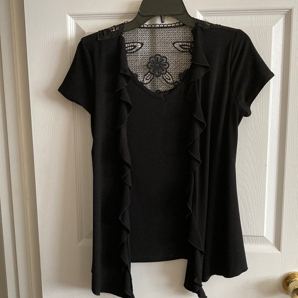 Black dressy layered top.